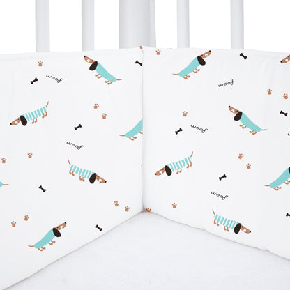 Blue Poodle Cot Bumper