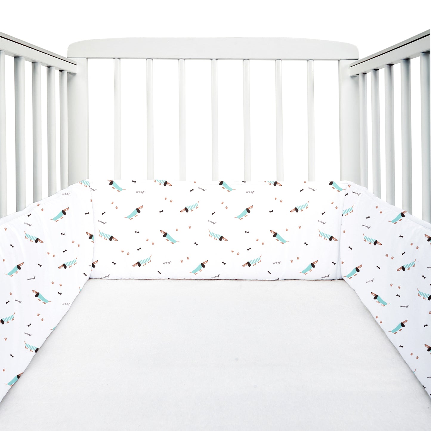 Blue Poodle Cot Bumper