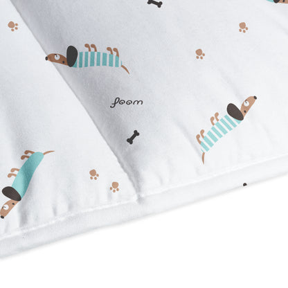 Blue Poodle Cot Bumper