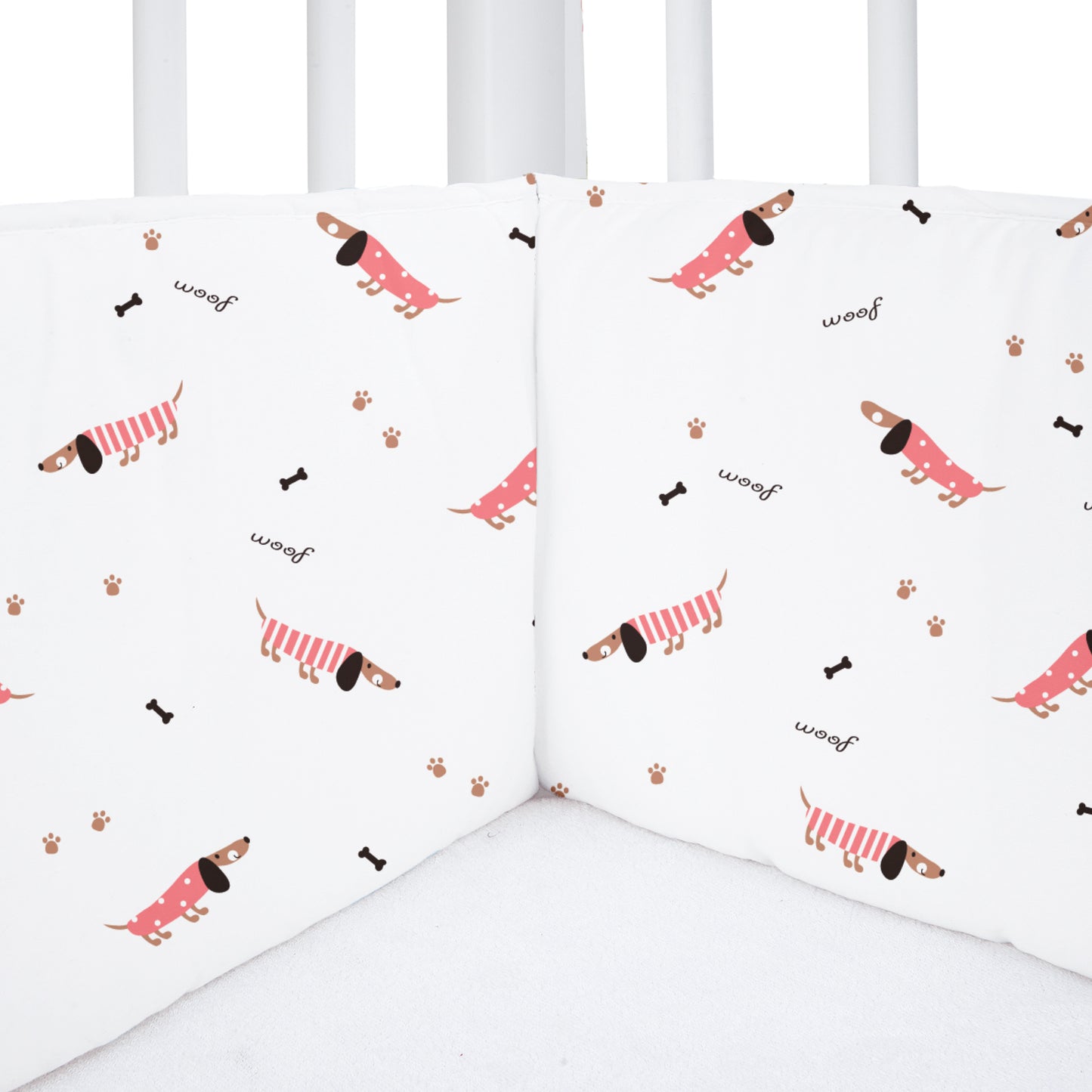 Pink Poodle Cot Bumper