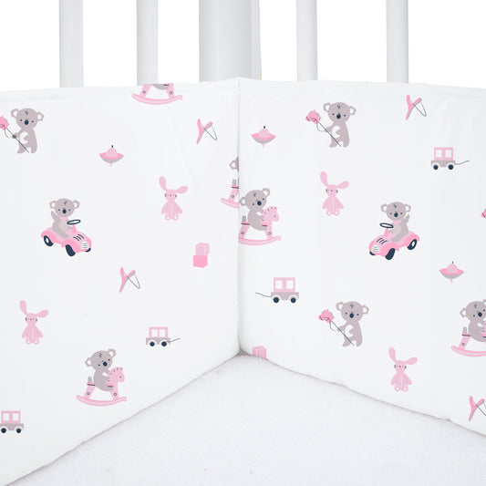 Pink Koala Cot Bumper