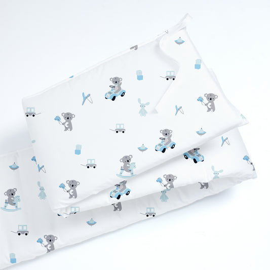 Blue Koala with Horse Cot Bumper