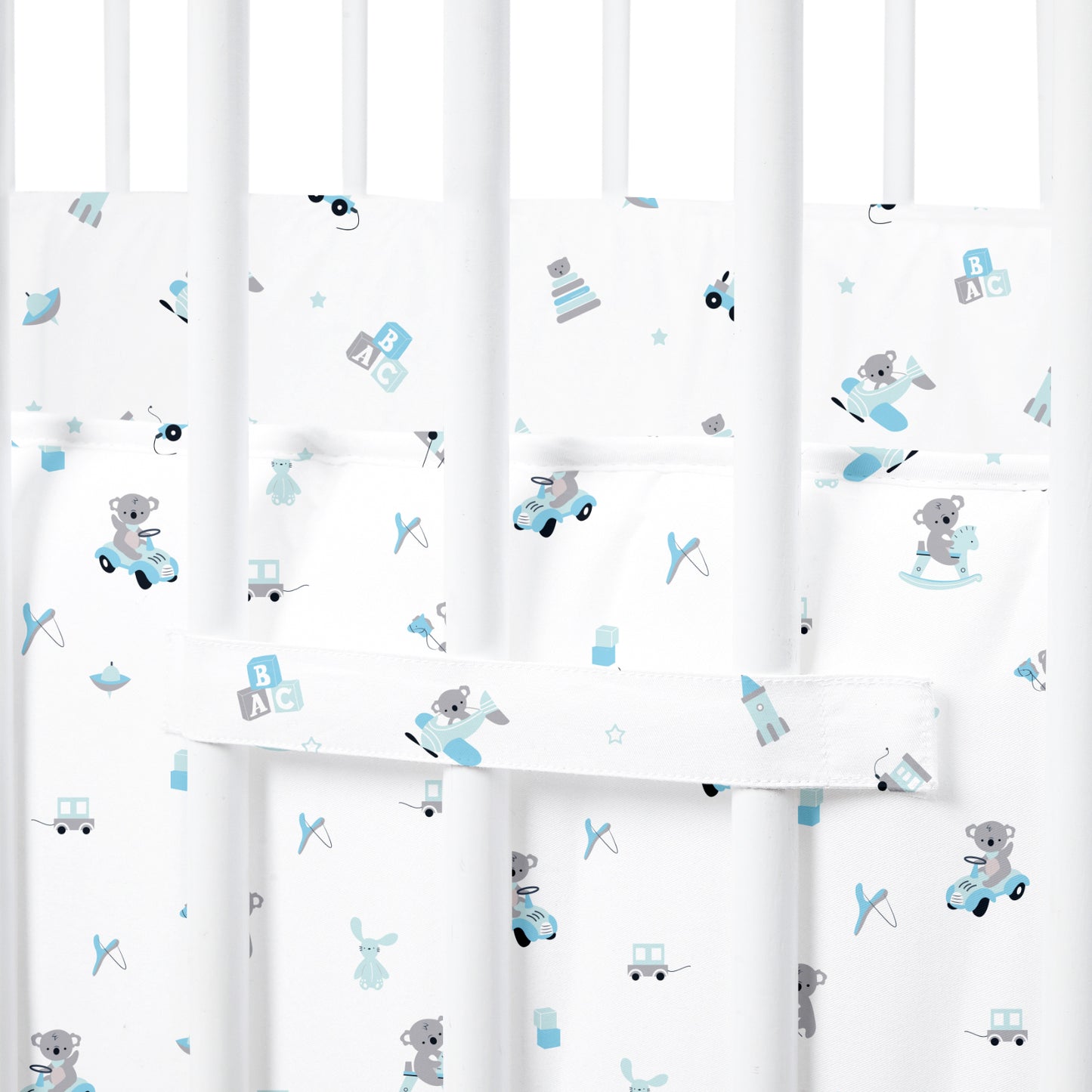 Blue Koala with Horse Cot Bumper
