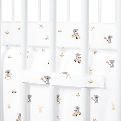 Pink Koala with Horse Cot Bumper