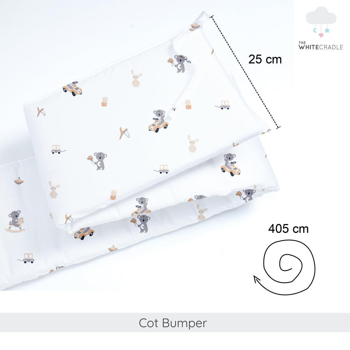 Pink Koala with Horse Cot Bumper