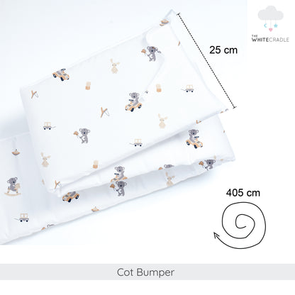 Pink Koala with Horse Cot Bumper