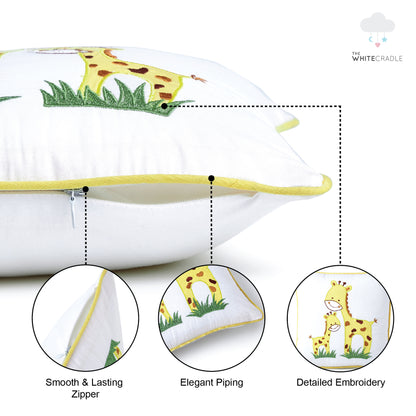 Giraffe Twill Filled Cotton Pillow 1 Pcs