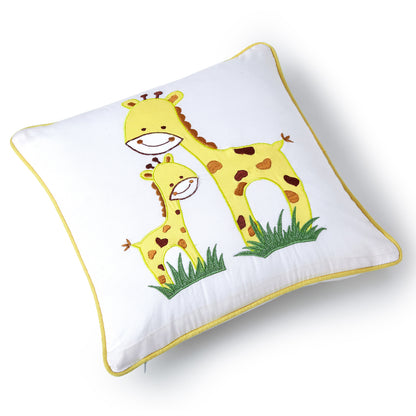 Giraffe Twill Filled Cotton Pillow 1 Pcs