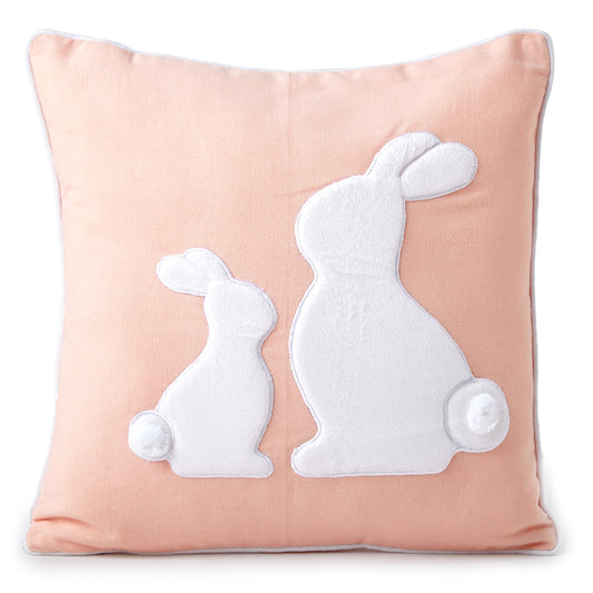 Pink Rabbit Dyed Duck Cotton Pillow 1 Pcs