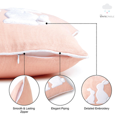 Pink Rabbit Dyed Duck Cotton Pillow 1 Pcs