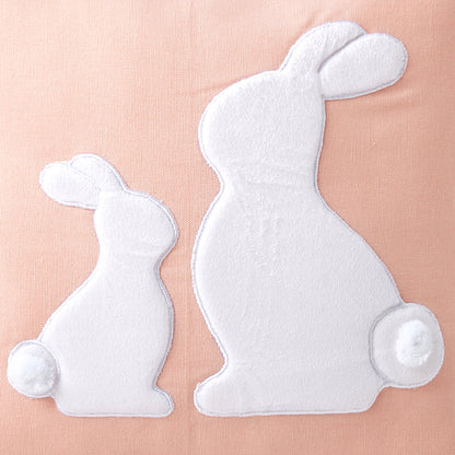 Pink Rabbit Dyed Duck Cotton Pillow 1 Pcs