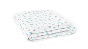 Blue Hearts & Blue Poodle Crib Sheets 1 Pcs