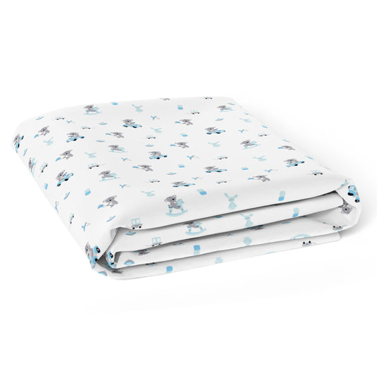 Blue Koala with Horse Crib Sheets 1 Pcs