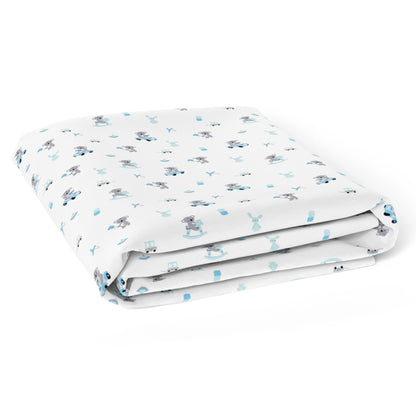 Blue Koala with Horse Crib Sheets 1 Pcs