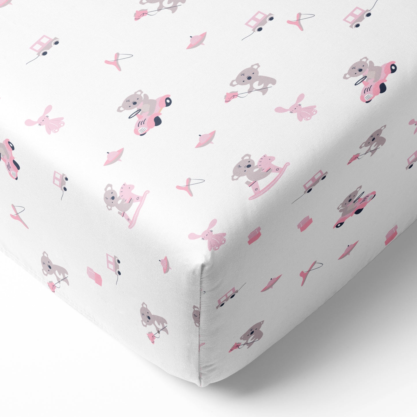 Pink Koala with Horse Crib Sheets 1 Pcs