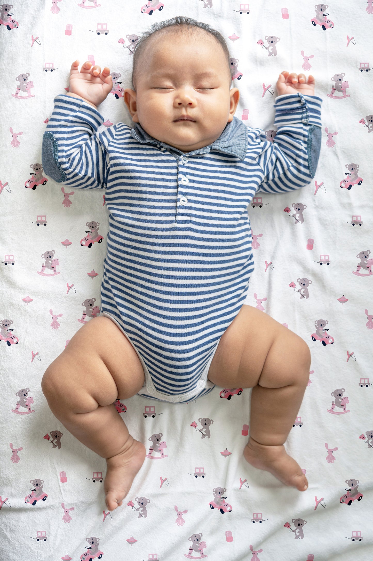 Pink Koala with Horse Crib Sheets 1 Pcs
