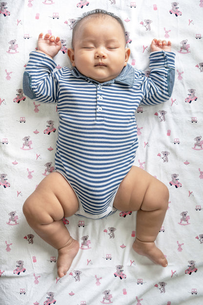 Pink Koala with Horse Crib Sheets 1 Pcs