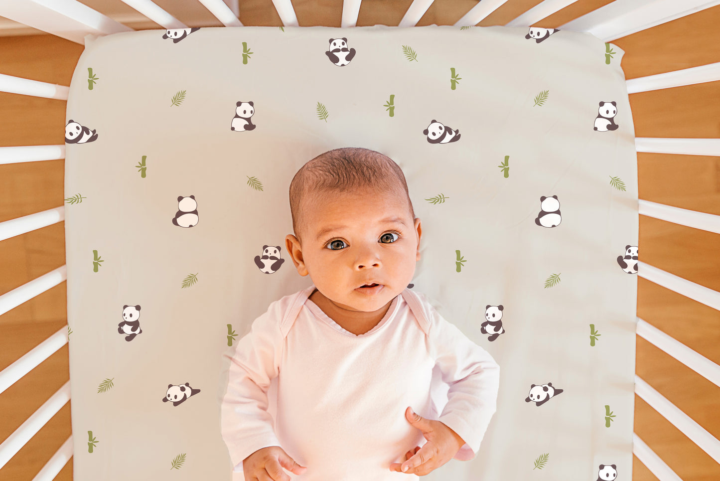 Grey Panda Crib Sheets 1 Pcs