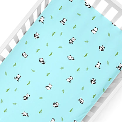 Blue Panda Crib Sheets 1 Pcs