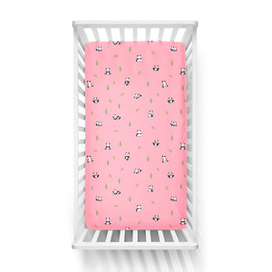 Pink Panda Crib Sheets 1 Pcs