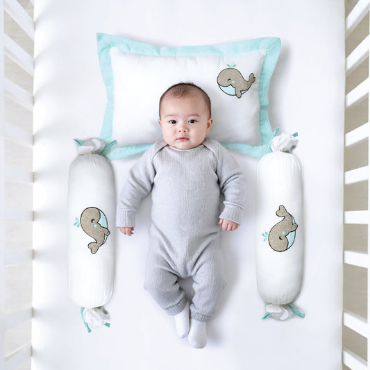 Blue Whale Bolster Pillow Set 1 Pcs