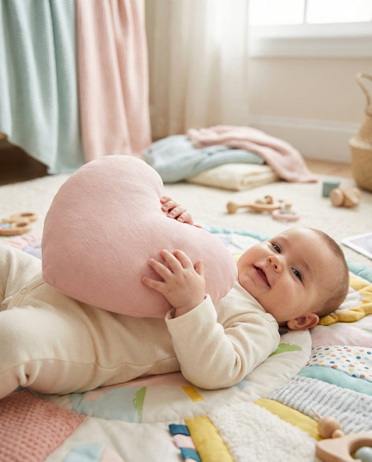 Solid Pink Heart Crib Toy 1 Pcs
