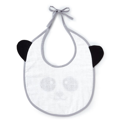 Grey Panda Embroidery Feeding Bibs And Burp 2 Pcs