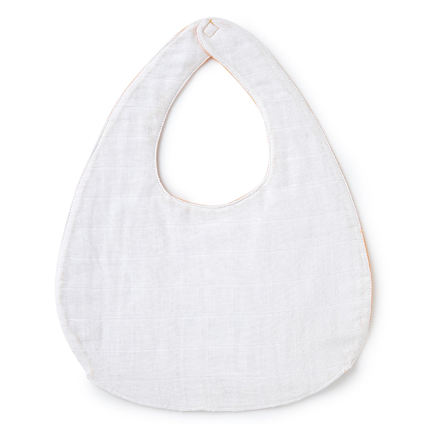 Orange Rabbit Embroidery Feeding Bibs And Burp 2 Pcs