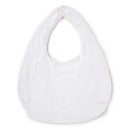 Orange Rabbit Embroidery Feeding Bibs And Burp 2 Pcs