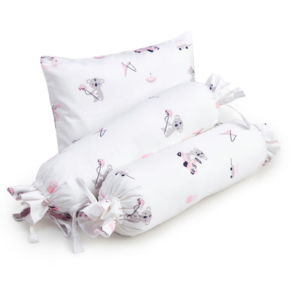 Pink Koala with Horse Bolster Pillow Set 1 Pcs