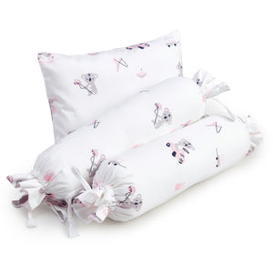 Pink Koala with Horse Bolster Pillow Set 1 Pcs