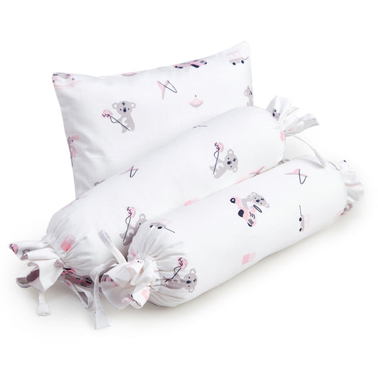 Pink Koala with Horse Bolster Pillow Set 1 Pcs