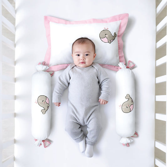 Pink Whale Bolster Pillow Set 1 Pcs