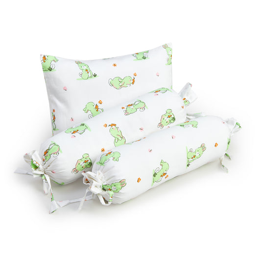 White Bunny Bolster Pillow Set 1 Pcs