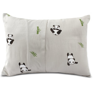 Grey Panda Bolster Pillow Set 1 Pcs