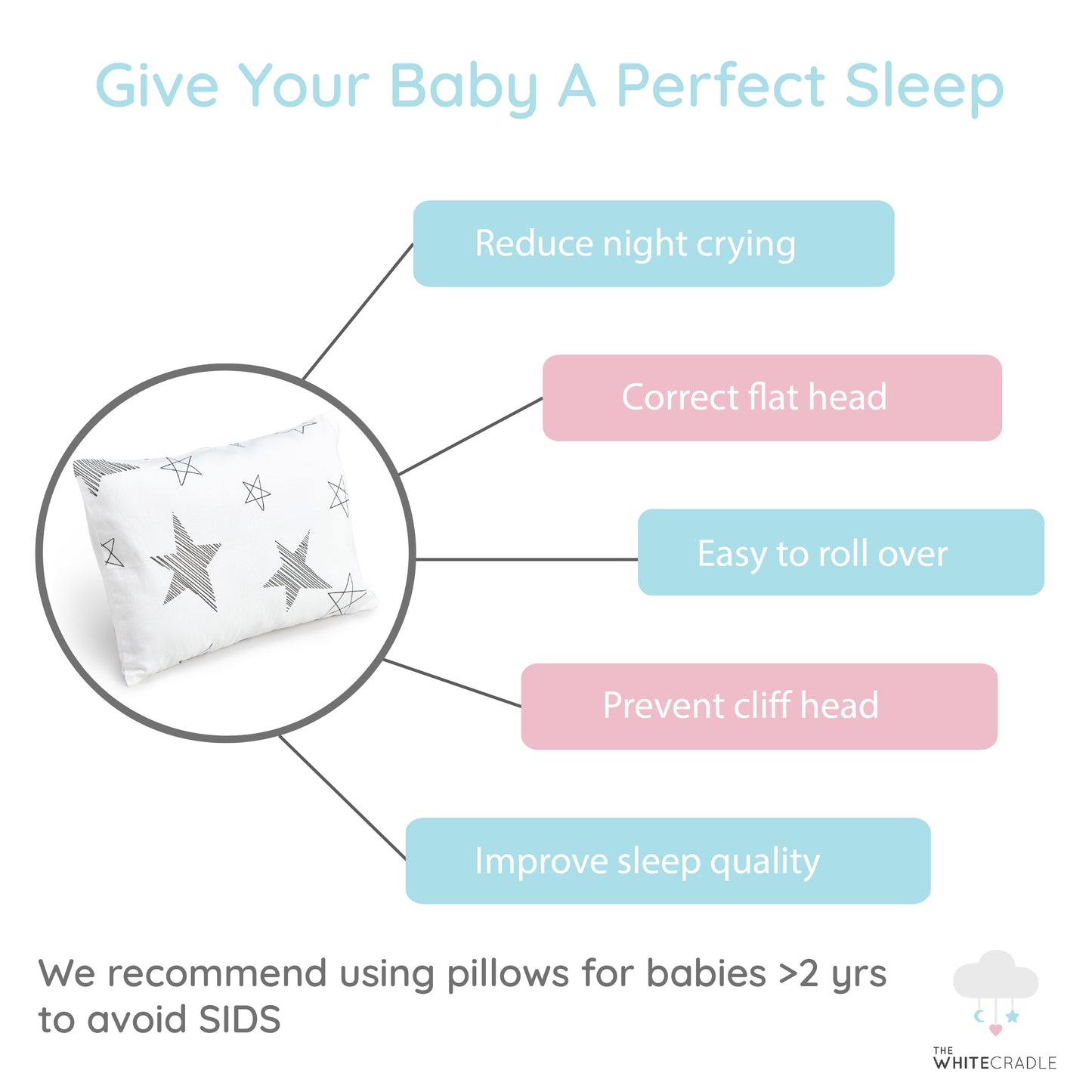 Stars Bolster Pillow Set 1 Pcs