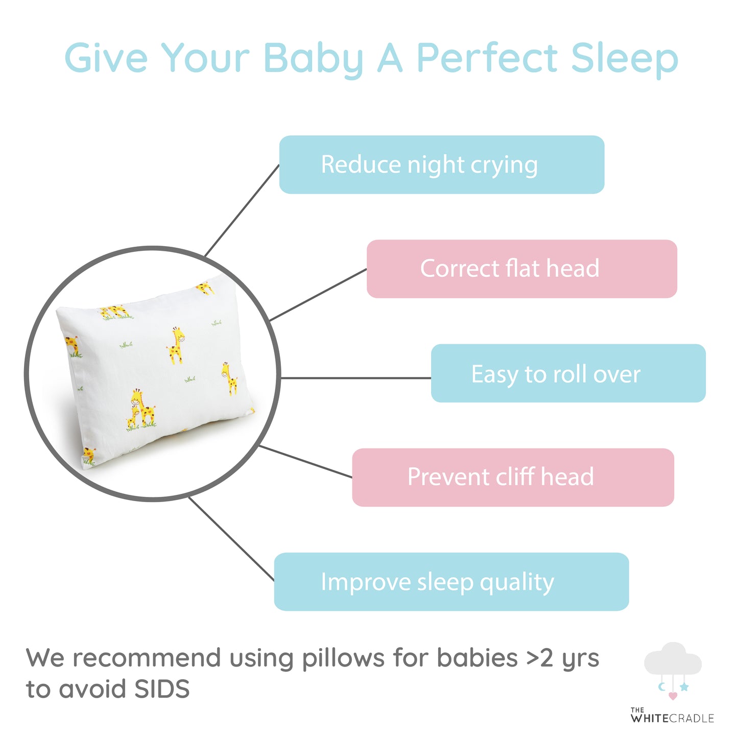 Giraffe Printed Bolster Pillow Set 1 Pcs