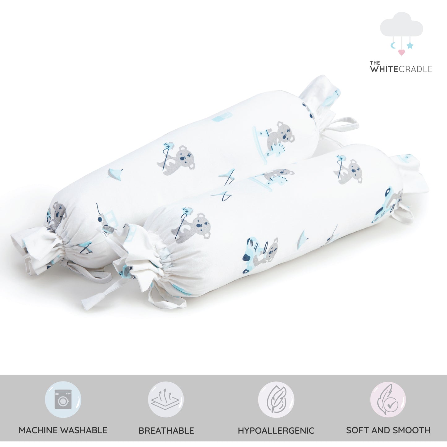 Blue Koala with Horse Bolster Pillow Set 1 Pcs