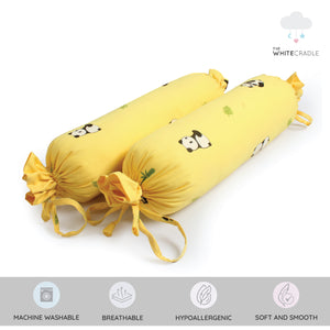 Yellow Panda Bolster Pillow Set 1 Pcs