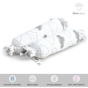 Grey Clouds Bolster Pillow Set 1 Pcs