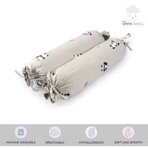 Grey Panda Bolster Pillow Set 1 Pcs