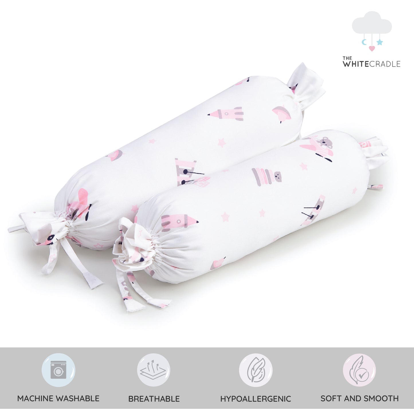 Pink Koala ABC Bolster Pillow Set 1 Pcs