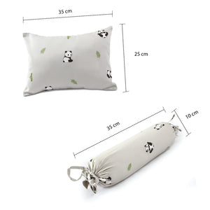 Grey Panda Bolster Pillow Set 1 Pcs