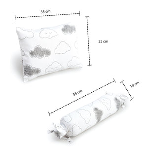 Grey Clouds Bolster Pillow Set 1 Pcs