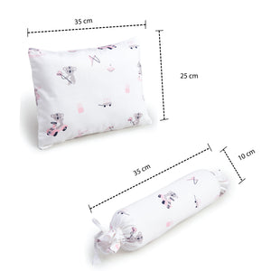 Pink Koala with Horse Bolster Pillow Set 1 Pcs