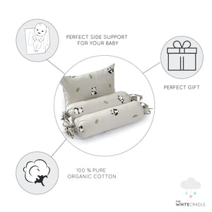 Grey Panda Bolster Pillow Set 1 Pcs