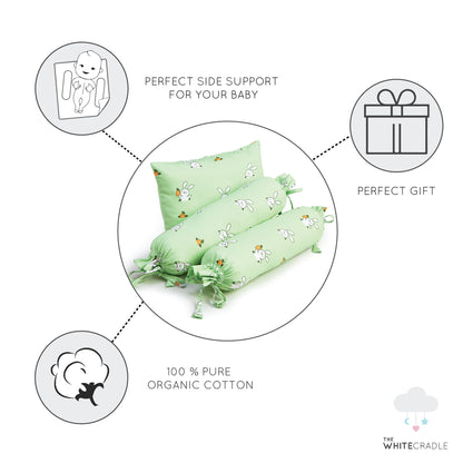 Green Bunny Bolster Pillow Set 1 Pcs