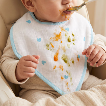Blue Ellie With Heart Feeding Bibs And Burp 2 Pcs