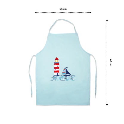 Boat Kids Organic Embroidered Twill Cotton Apron 1 Pcs