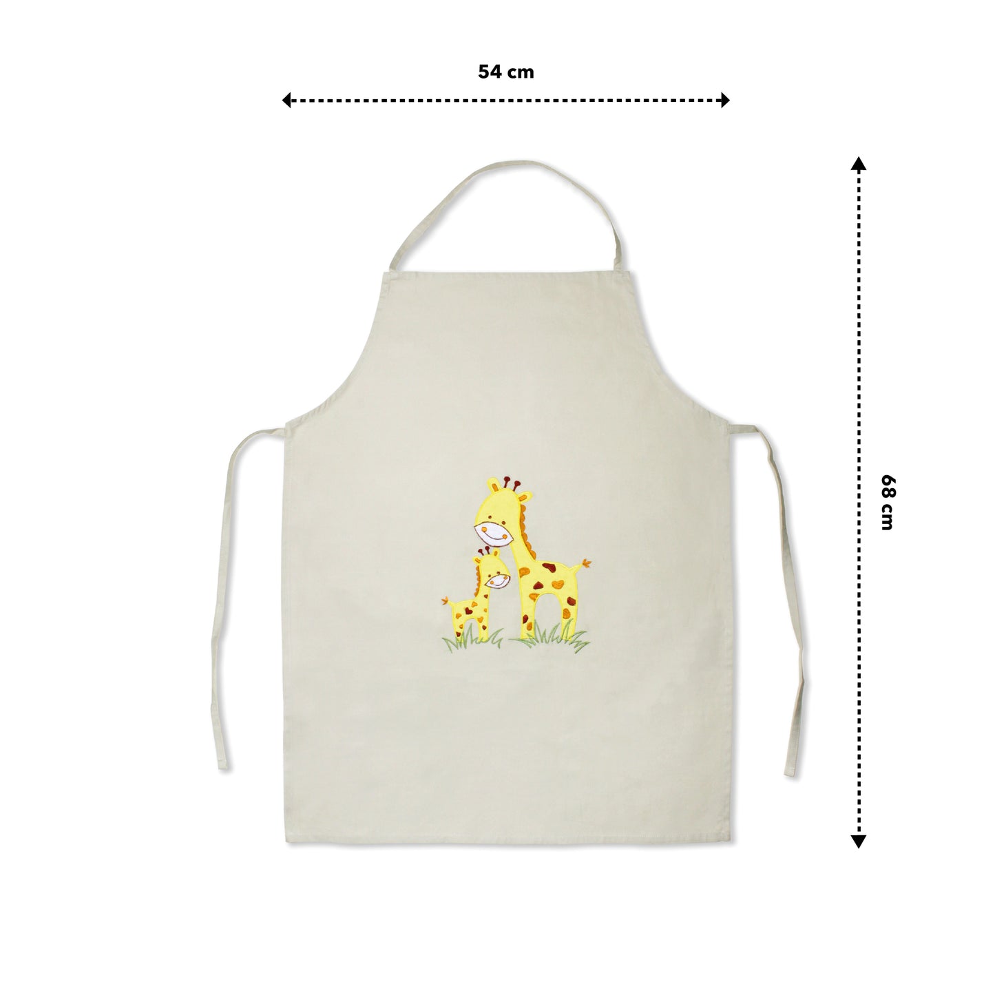 Giraffe Kids Organic Embroidered Twill Cotton Apron 1 Pcs